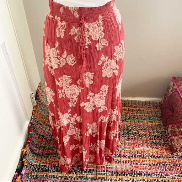 See You Monday Dresses & Skirts - Dusty Coral Boho Floral Skirt